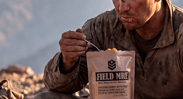 Field MRE ration in use
